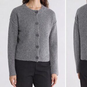 Waffle Knit Cardigan in Heather Gray by MAX STUDIO